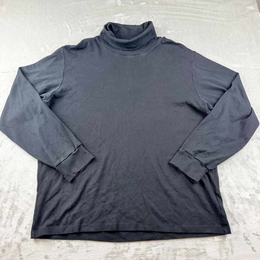 Uniqlo Men's XL Turtleneck Long Sleeve T-Shirt Black 341-419499